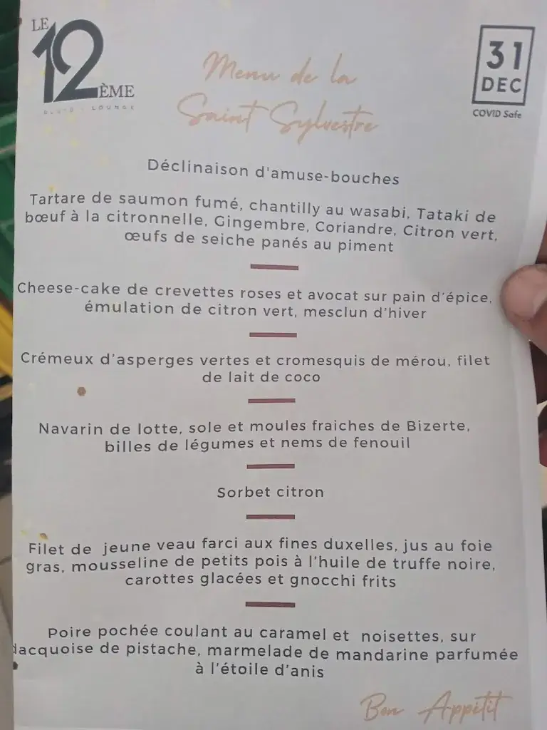 Menu_Le 12ème Sky Lounge_Tunisia_immagine_1