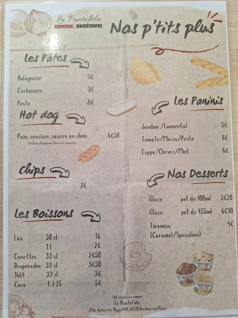 Menu_PIZZERIA LA PANTOFOLA_Oradour-sur-Glane_immagine_2