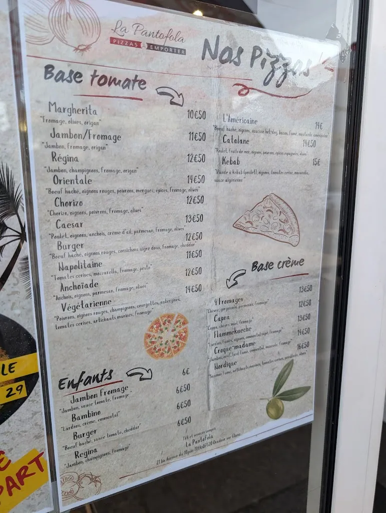 Menu_PIZZERIA LA PANTOFOLA_Oradour-sur-Glane_immagine_3