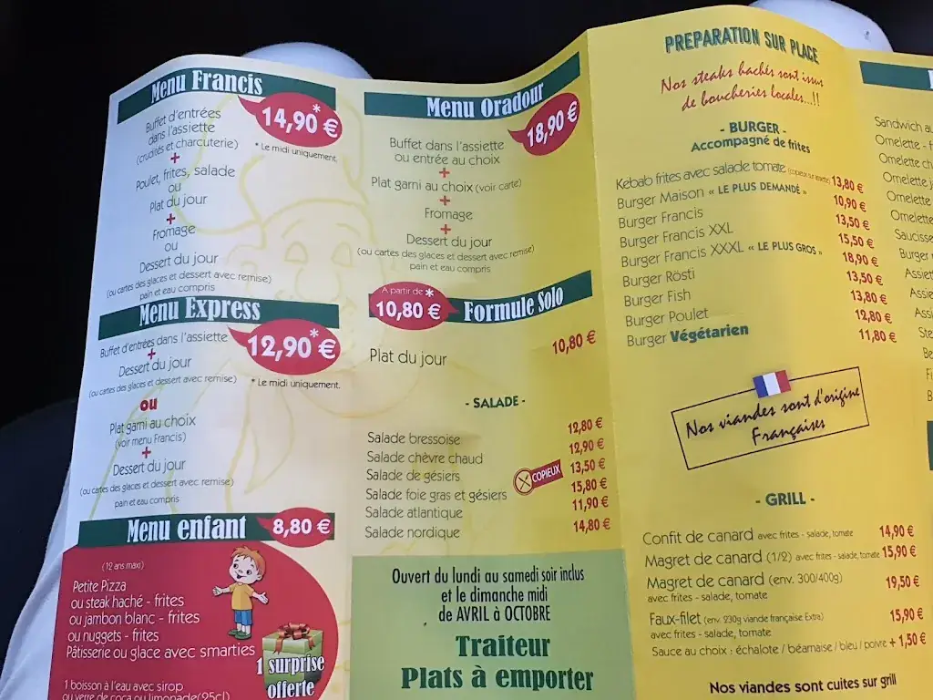 Menu_CHEZ FRANCIS_Oradour-sur-Glane_image_1