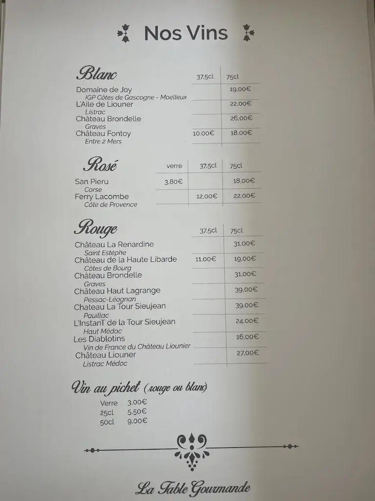 Menu_La Table Gourmande_Pauillac_image_2