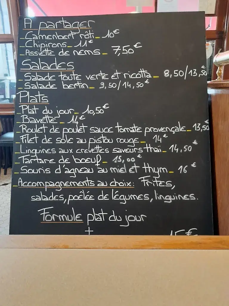 Menu_Chez Bertin - Café De La Place Armes_Orthez_image_1