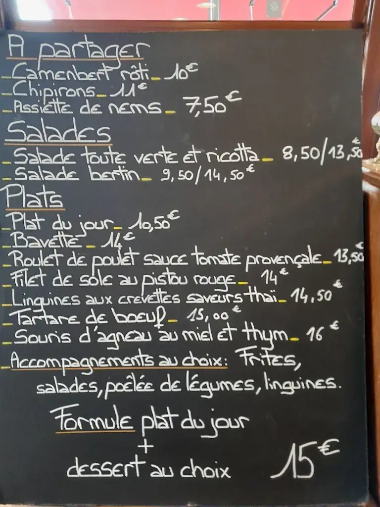 Menu_Chez Bertin - Café De La Place Armes_Orthez_image_2