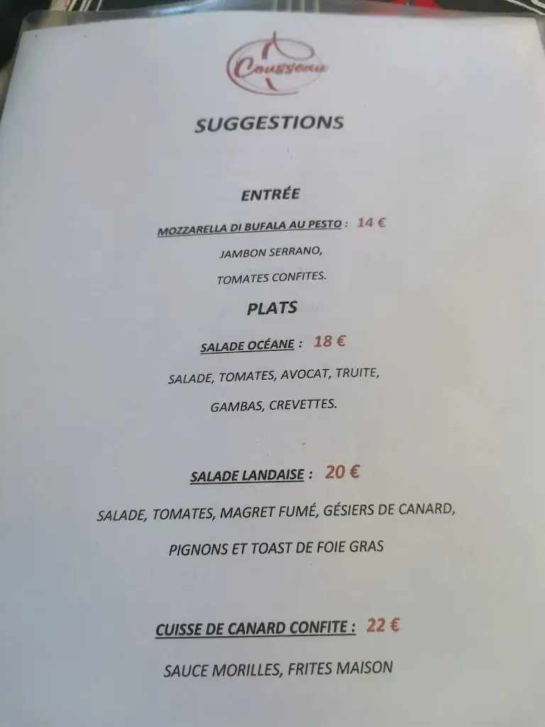 Menu_Hôtel-Restaurant Cousseau_Parentis-en-Born_image_3