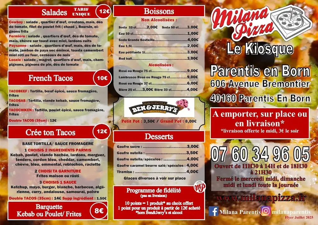 Menu_Milana'pizza Parentis_Parentis-en-Born_immagine_1