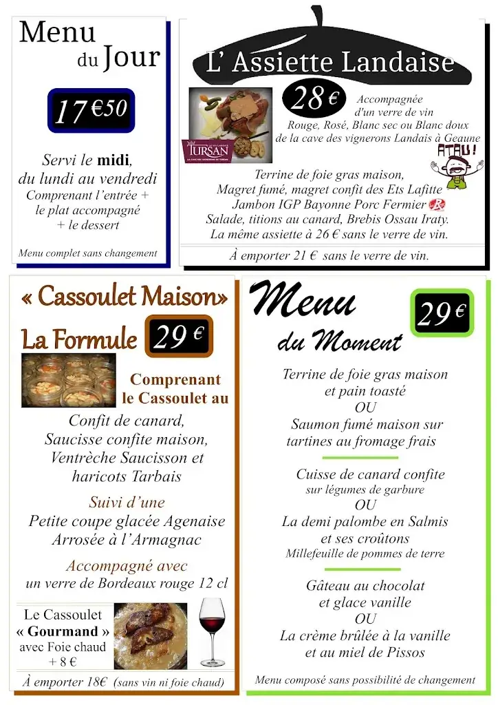 Menu_Restaurant le Café De Pissos_Pissos_image_2