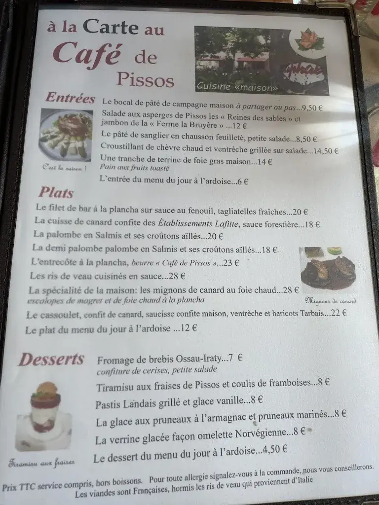 Menu_Restaurant le Café De Pissos_Pissos_image_4
