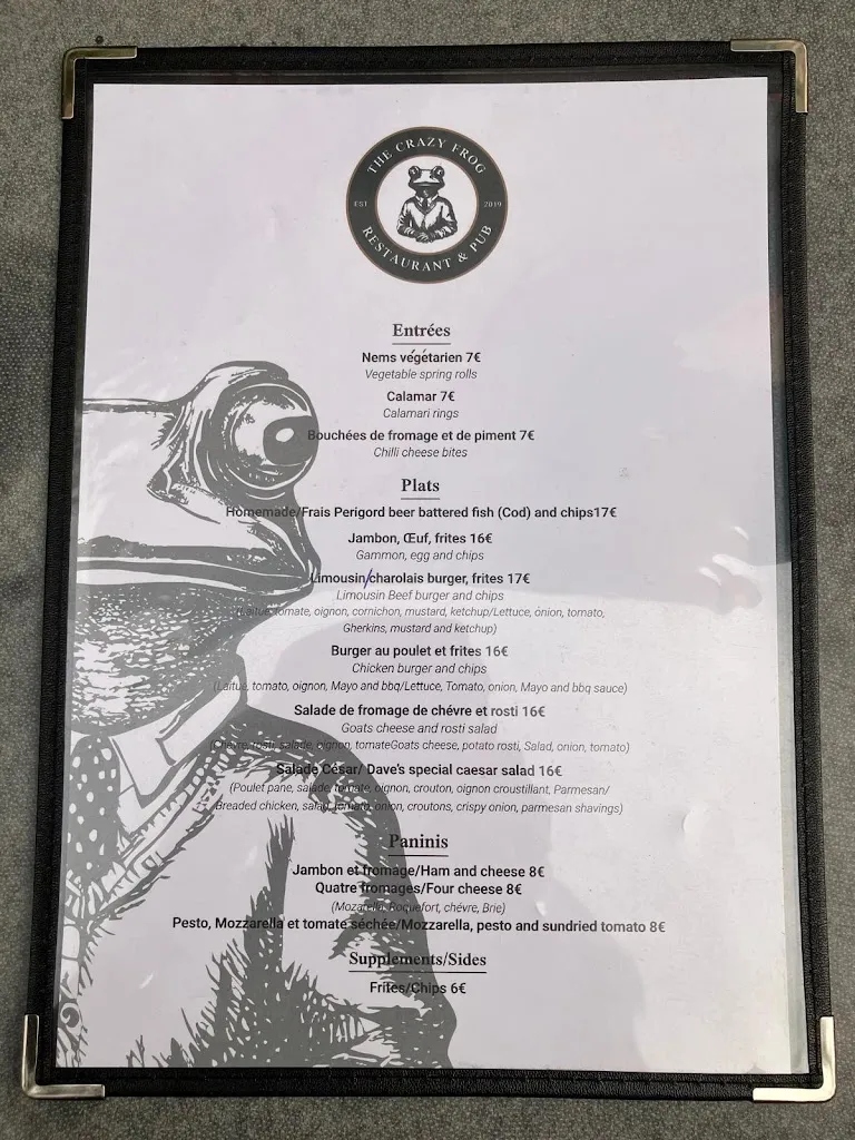 Menu_The Crazy Frog_Saint-Estèphe_image_1
