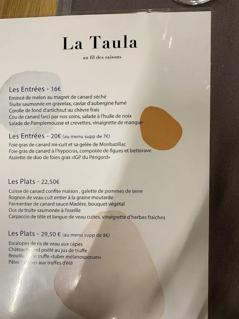 Menu_La Taula Cuisine du terroir maison_Périgueux_image_2