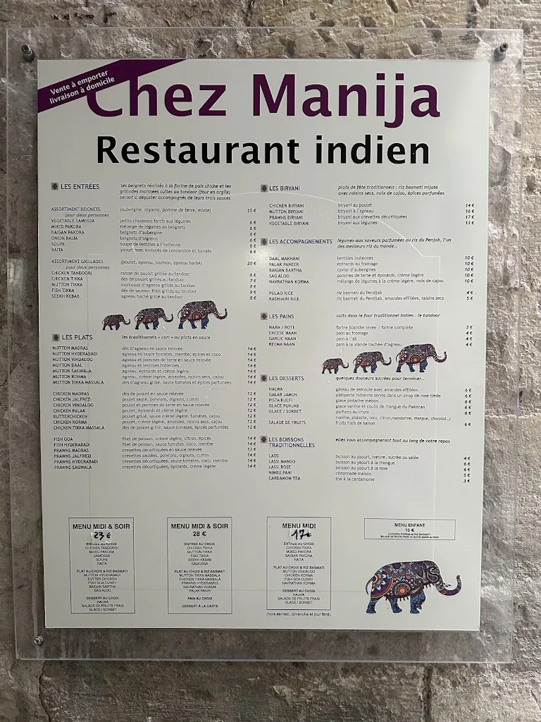 Menu_Chez Manija_Périgueux_image_1
