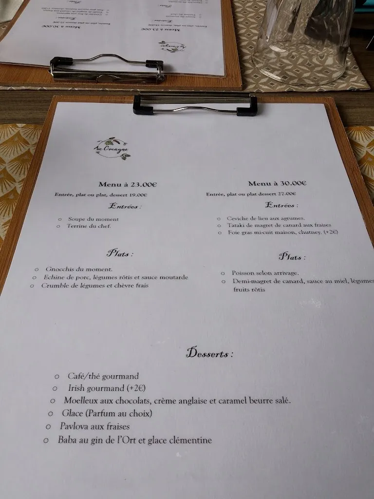 Menu_Au Cocagne_Périgueux_image_1