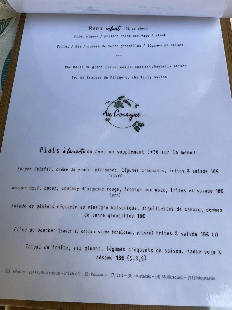 Menu_Au Cocagne_Périgueux_image_3