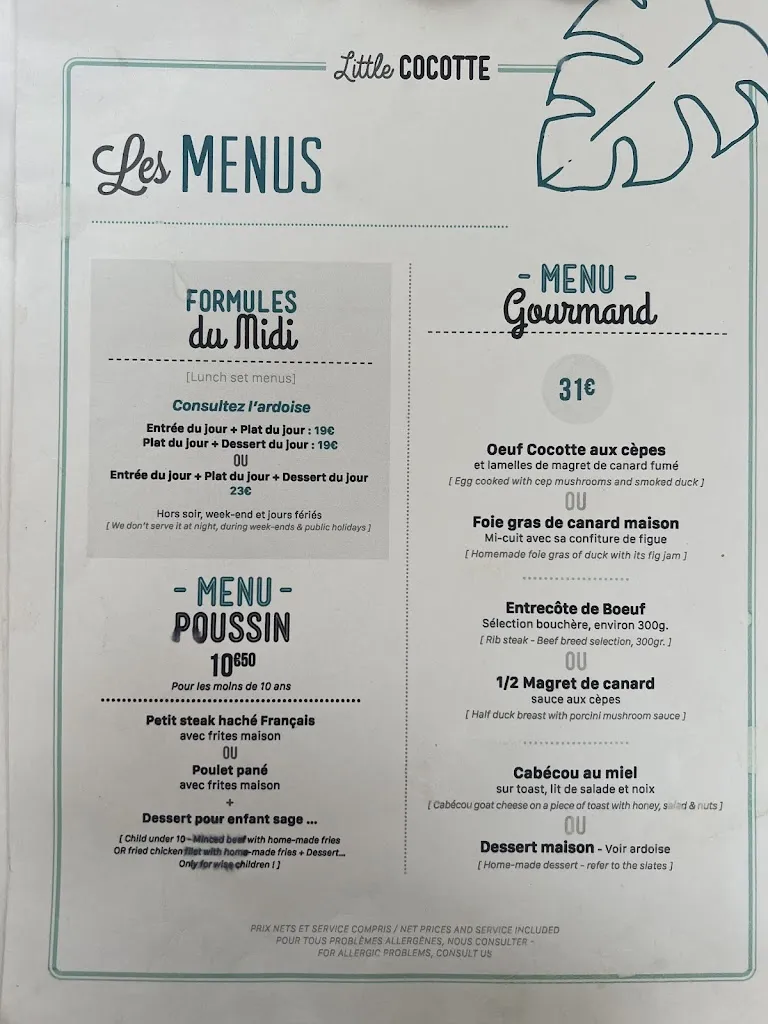 Menu_Little Cocotte_Périgueux_image_1