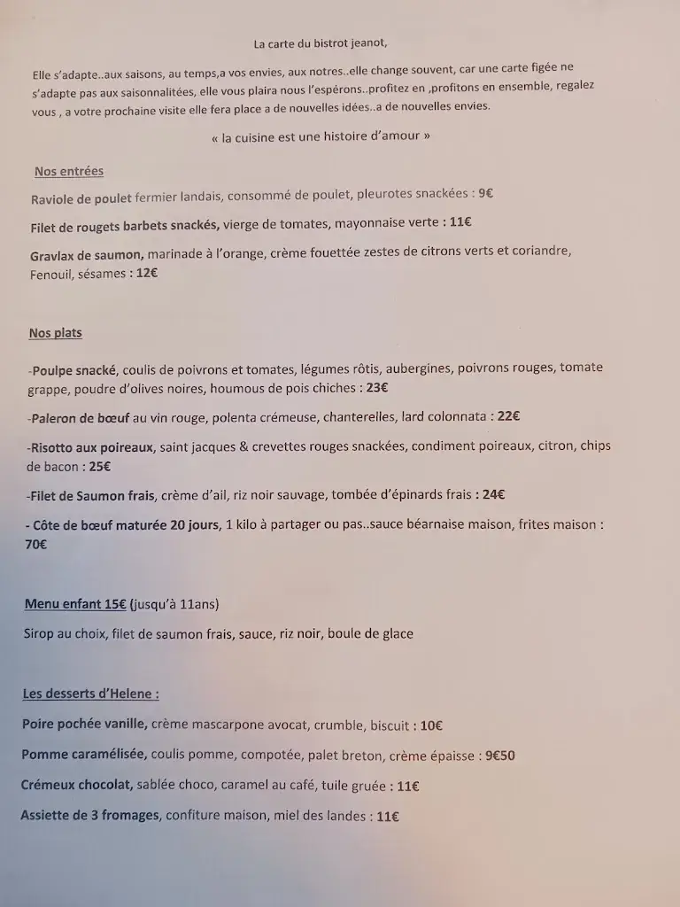 Menu_Le Bistrot Jeanot_Pontenx-les-Forges_image_1