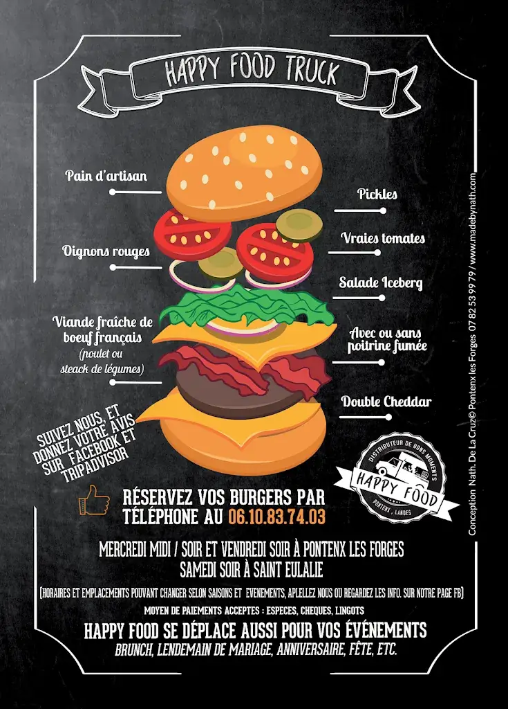 Menu_Happy food truck Burgers_Pontenx-les-Forges_immagine_1