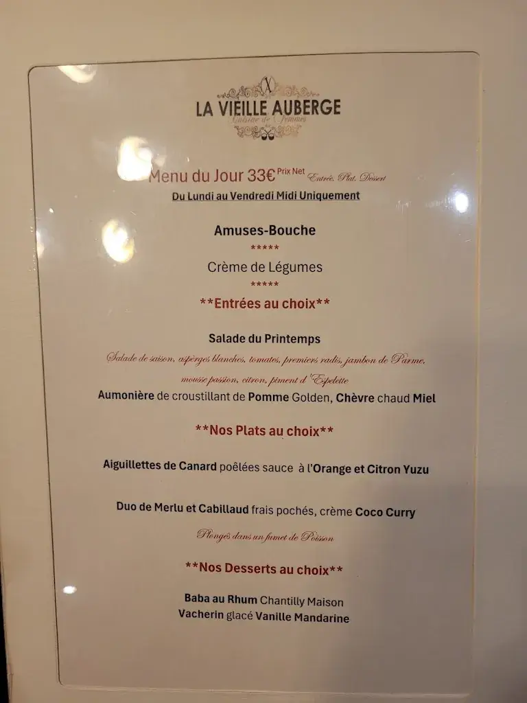 Menu_Restaurant La Vieille Auberge_Ibos_image_4