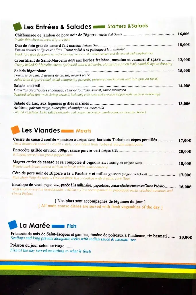 Menu_L'Embarcadère_Lourdes_immagine_3