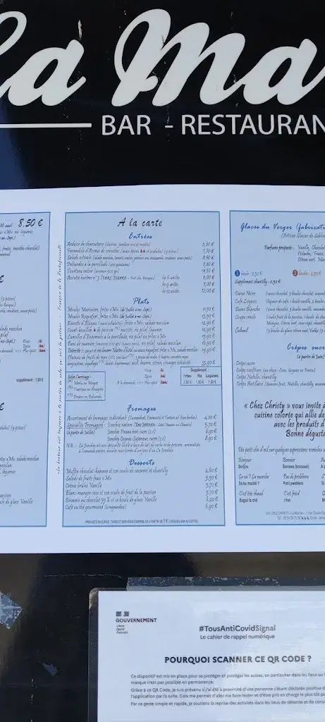 Menu_Restaurant La Marine Chez Christy - Cuisine traditionnelle avec des notes de cuisine créole_Port-des-Barques_immagine_2