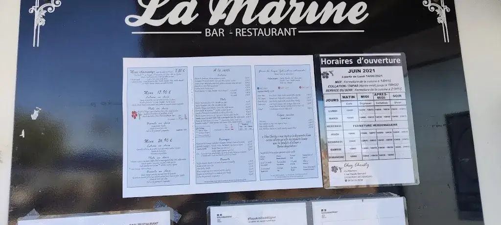 Menu_Restaurant La Marine Chez Christy - Cuisine traditionnelle avec des notes de cuisine créole_Port-des-Barques_immagine_4