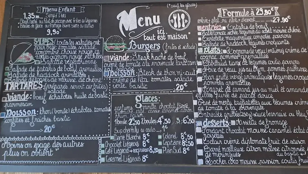Menu_Restaurant Plein Sud_Puilboreau_image_1