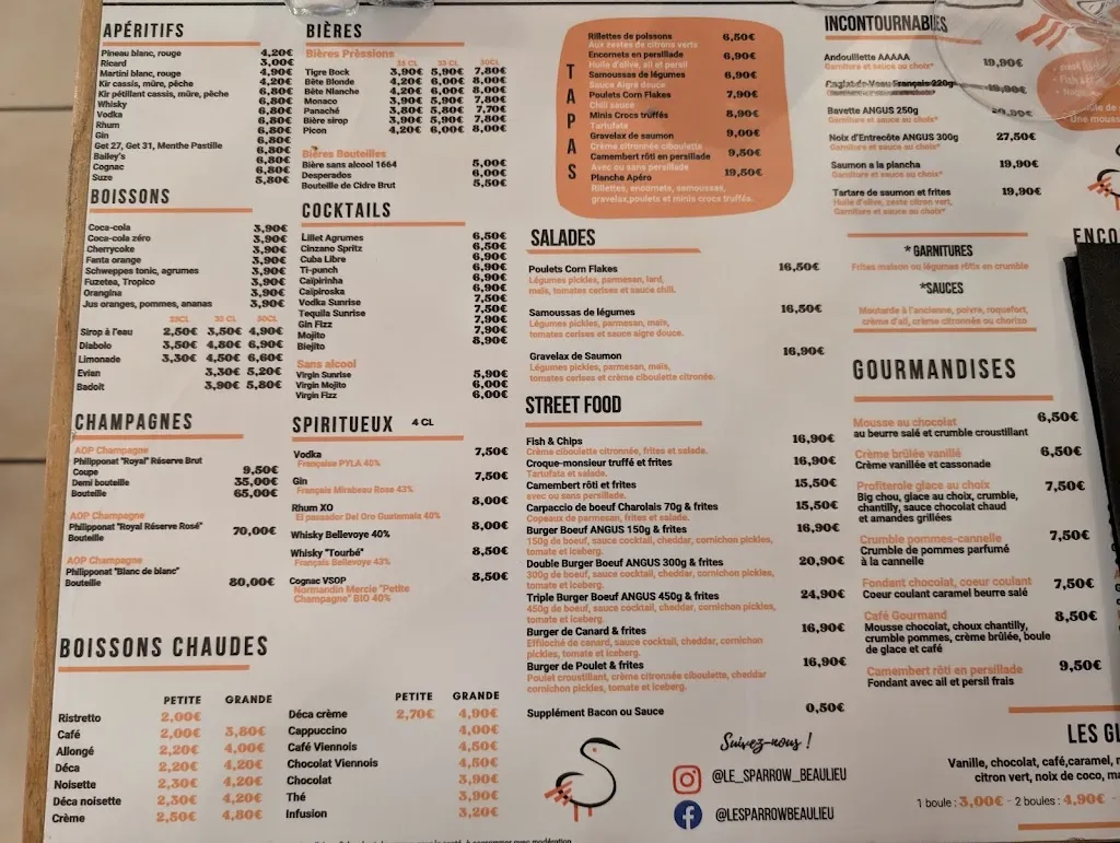 Menu_Le Sparrow – Restaurant à Puilboreau Beaulieu_Puilboreau_image_3