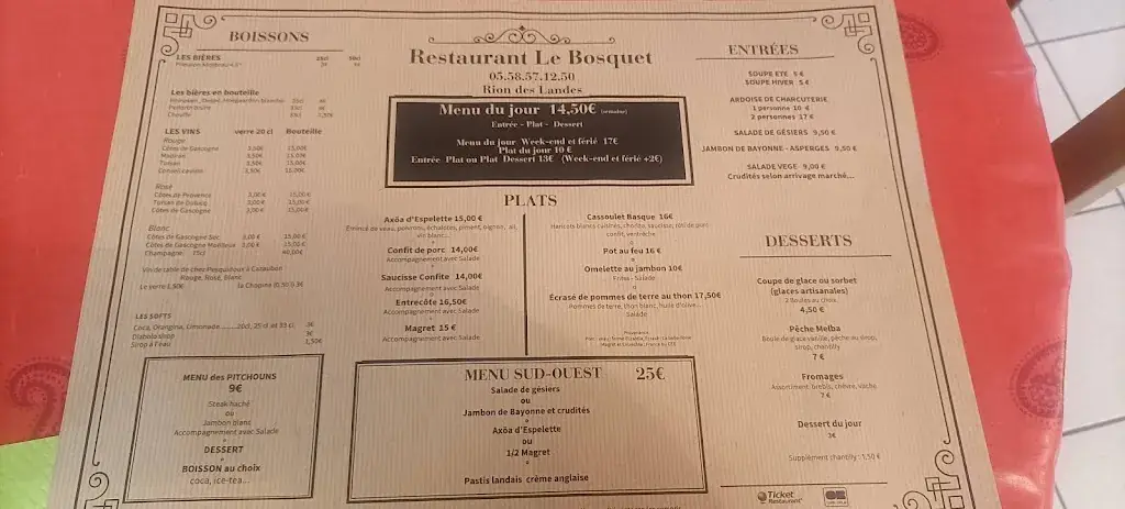 Menu_Restaurant Le Bosquet_Rion-des-Landes_image_2