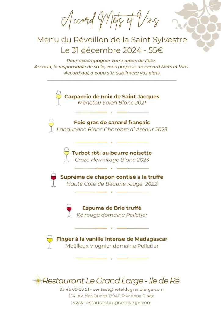 Menu_Restaurant Le Grand Large - Rivedoux Plage - Terrasse face mer_Rivedoux-Plage_image_1