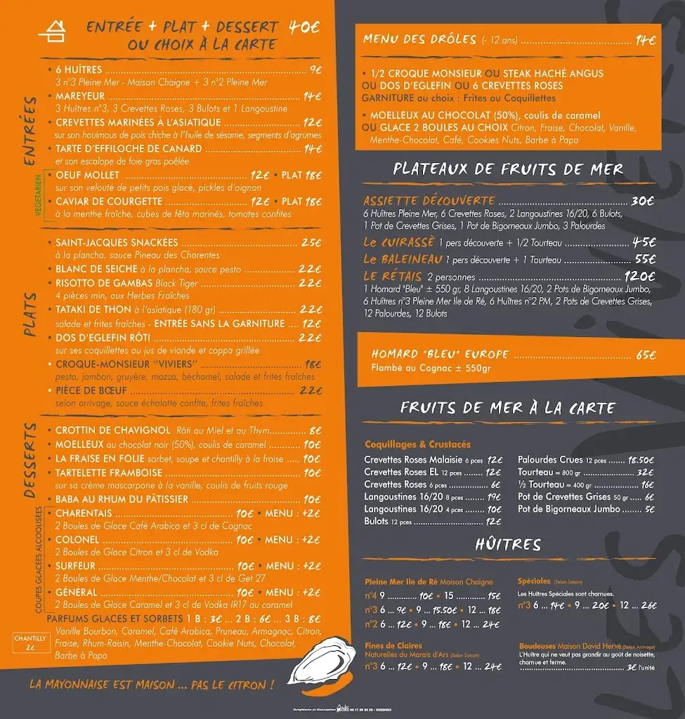 Menu_LES VIVIERS - Restaurant_Rivedoux-Plage_image_1