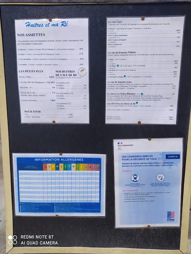 Menu_Huitres et Ma RÉ_Rivedoux-Plage_immagine_4