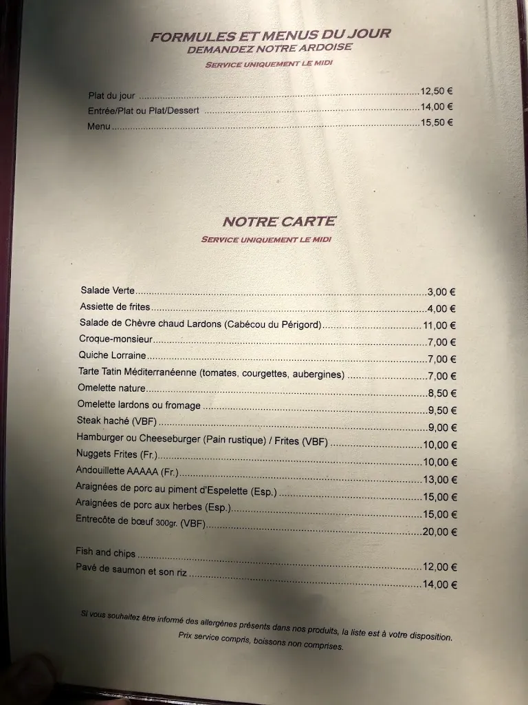 Menu_Café des Colonnes P.M.U_Ribérac_image_1