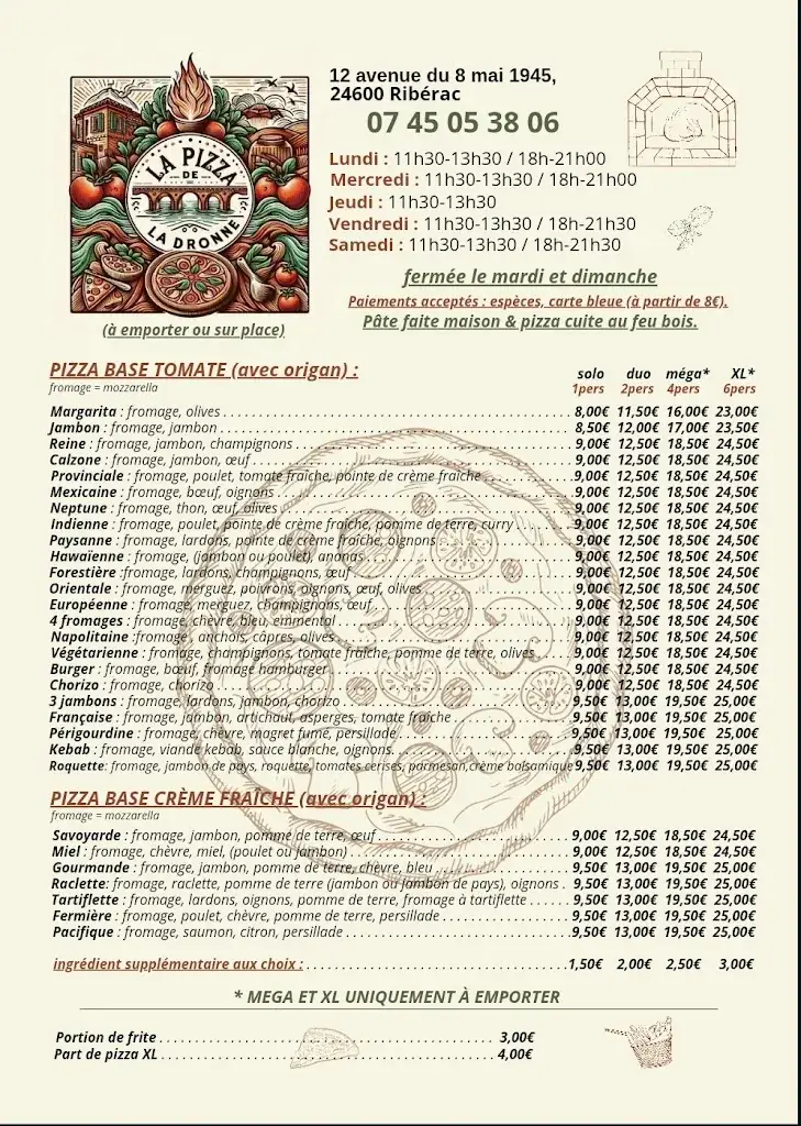 Menu_La pizza de la dronne_Ribérac_image_1