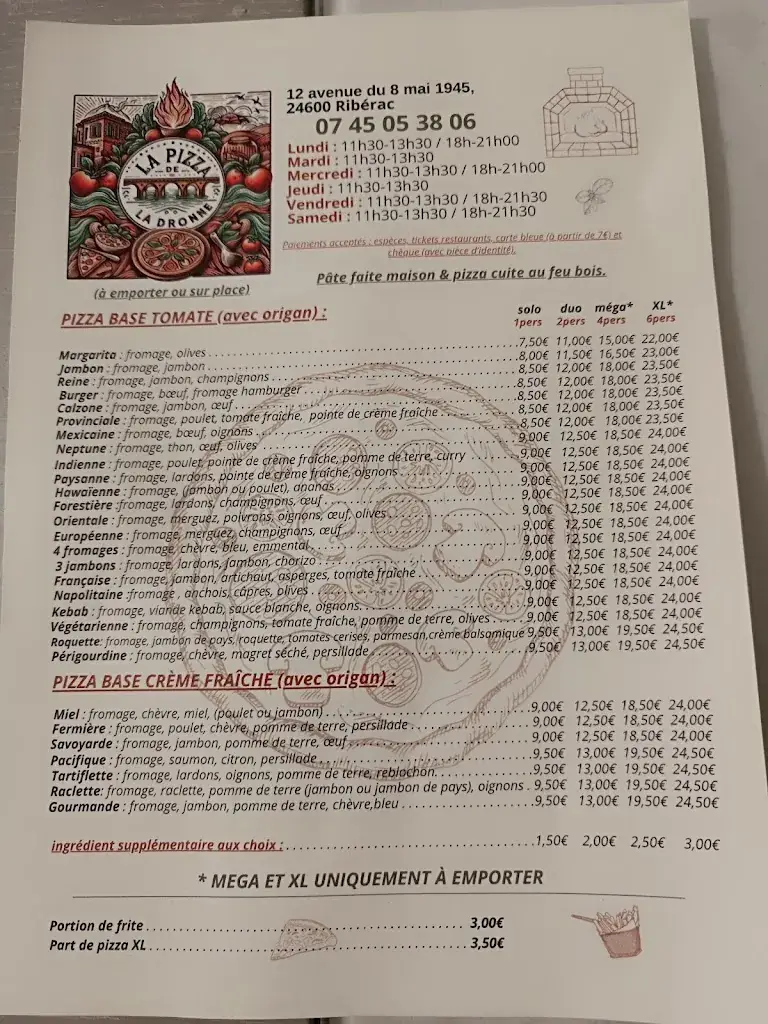 Menu_La pizza de la dronne_Ribérac_image_3