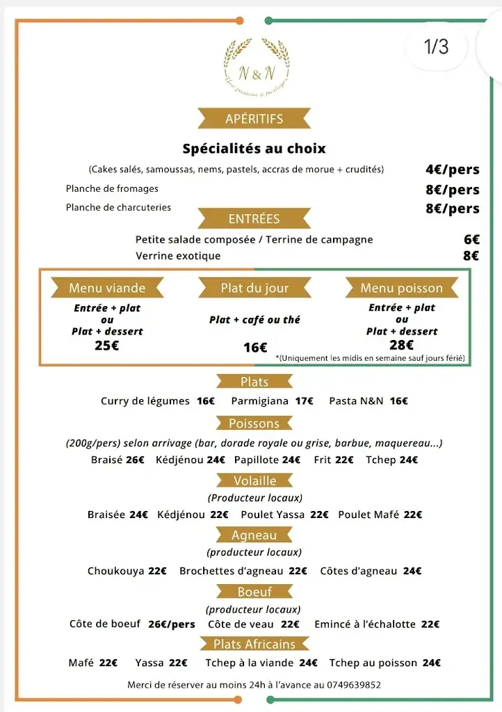 Menu_N&N Bar-Restaurant /Traiteur_Mazeyrat-d'Allier_immagine_2