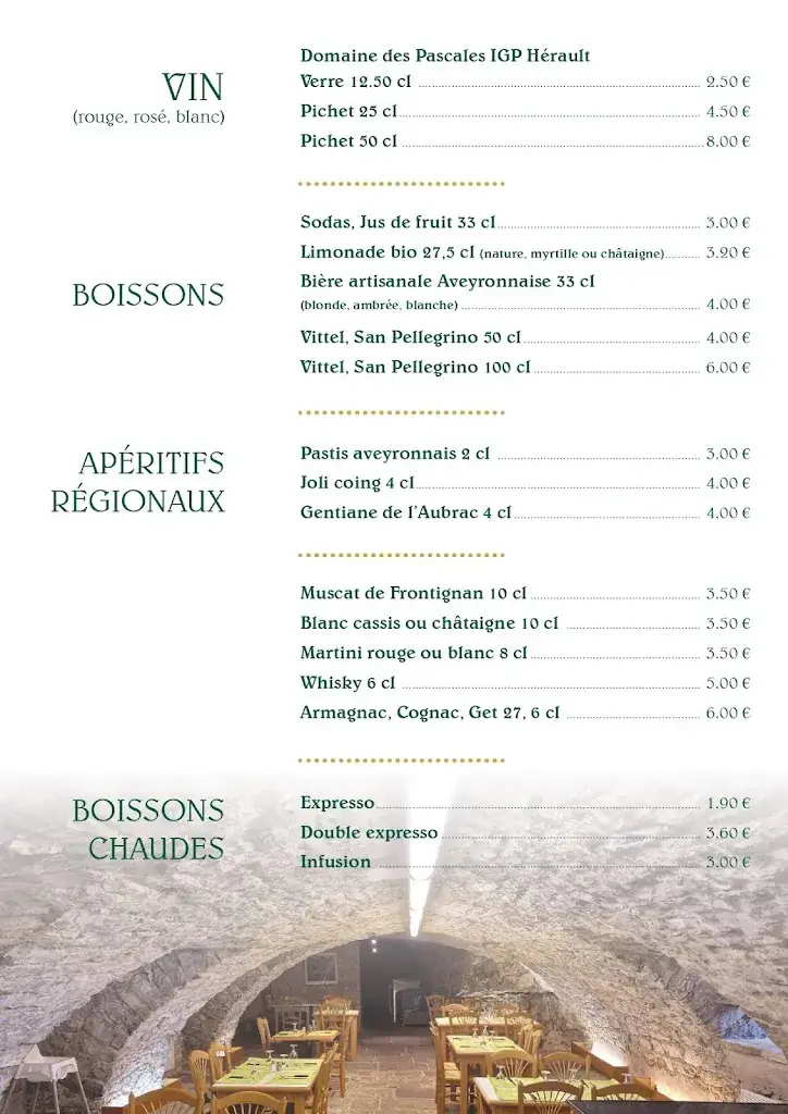 Menu_Restaurant les fleurines_Roquefort-sur-Soulzon_imagen_2