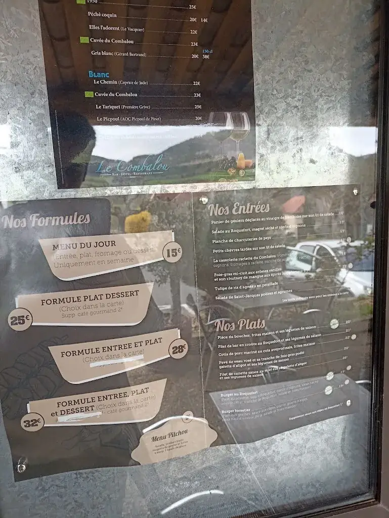 Menu_Hotel Le Combalou_Roquefort-sur-Soulzon_image_3