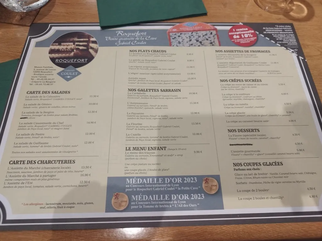 Menu_La Bergerie_Roquefort-sur-Soulzon_immagine_3