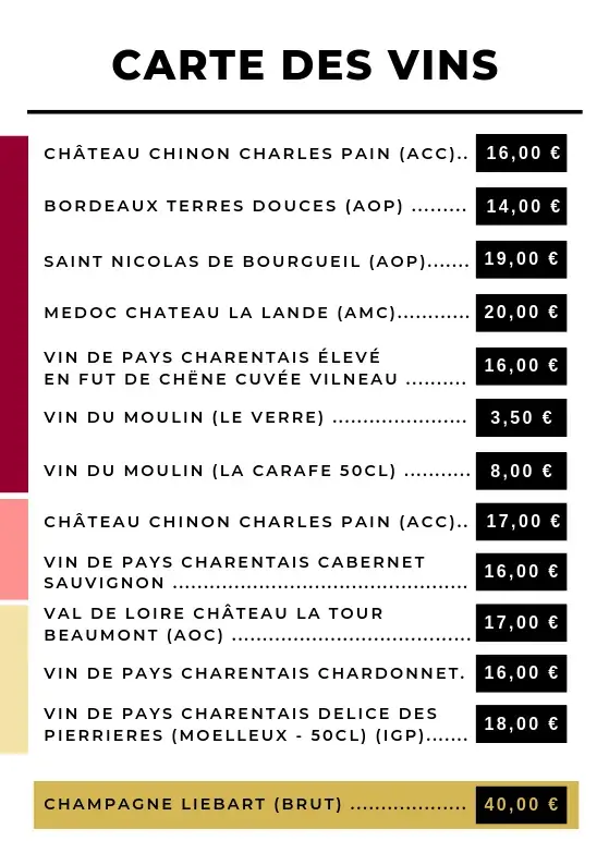 Menu_Le Moulin De Condac_Condac_image_3