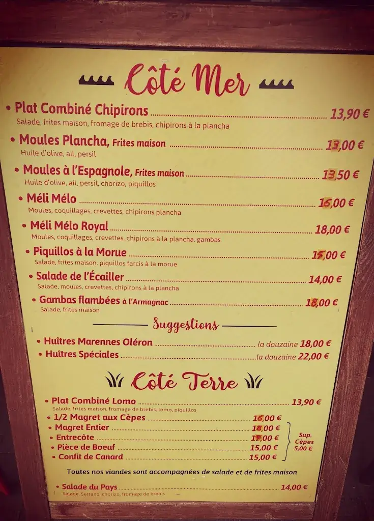 Menu_L Ecailler et Sa Plancha_Saint-Martin-de-Seignanx_image_1