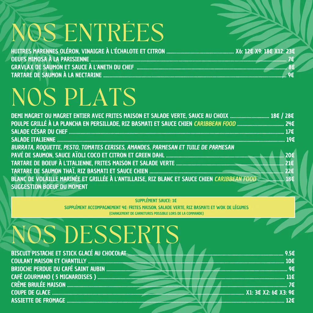 Menu_LE CAFE SAINT-AUBIN_Saint-Aubin-de-Médoc_image_1