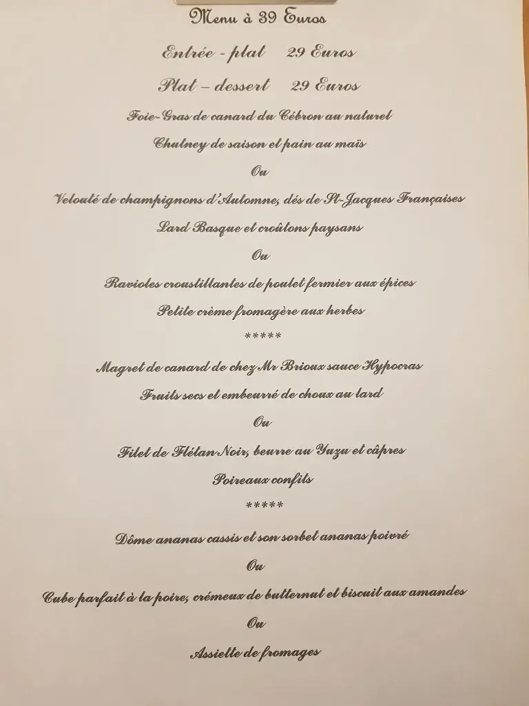 Menu_Bistrô de Saint Benoît_Saint-Benoît_immagine_2