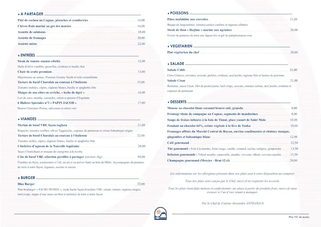 Menu_Blue Bar Restaurant - Royan_Royan_image_2