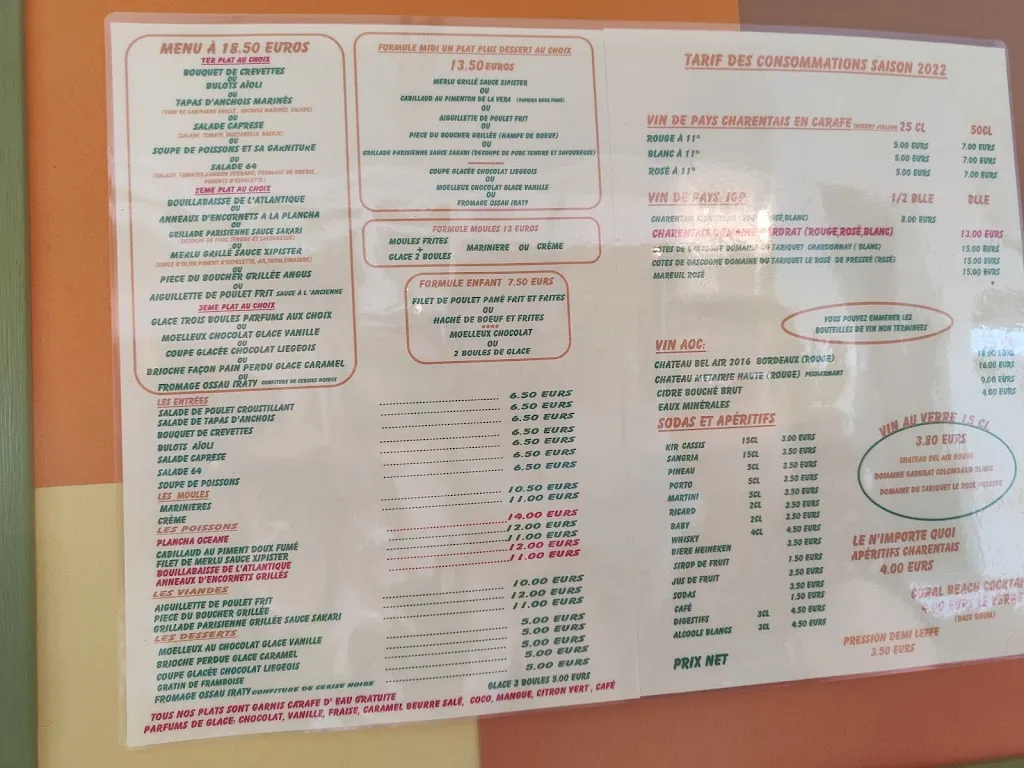 Menu_La Petite Plage_Royan_image_3