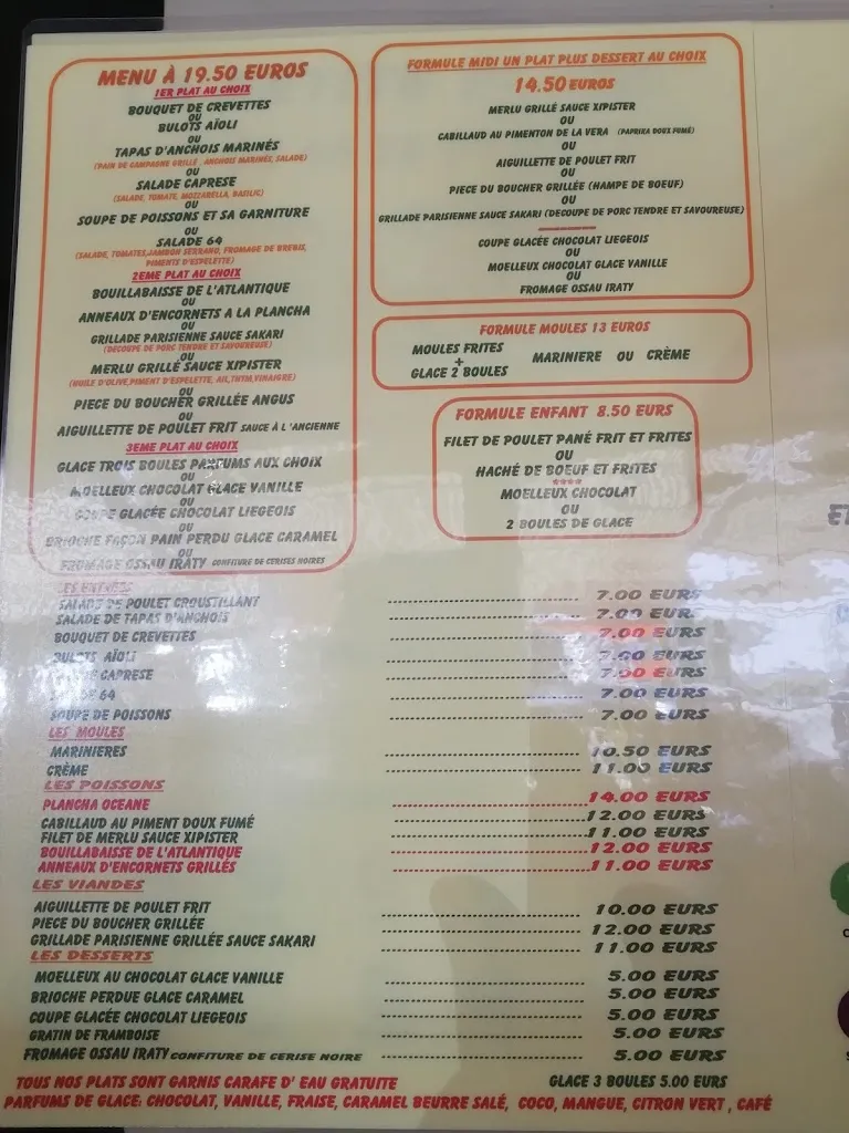 Menu_La Petite Plage_Royan_image_4