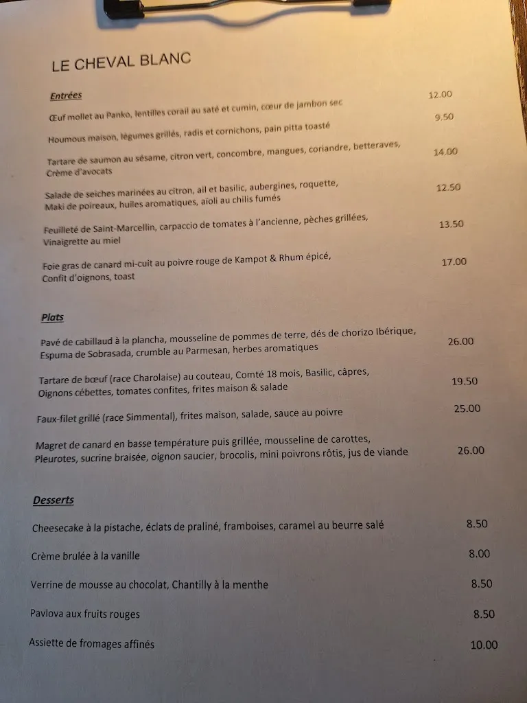 Menu_Le Cheval Blanc_Saint-Ciers-du-Taillon_immagine_1