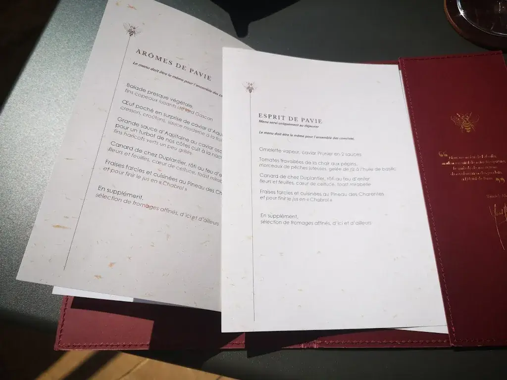 Menu_La Table de Pavie_Saint-Émilion_image_3