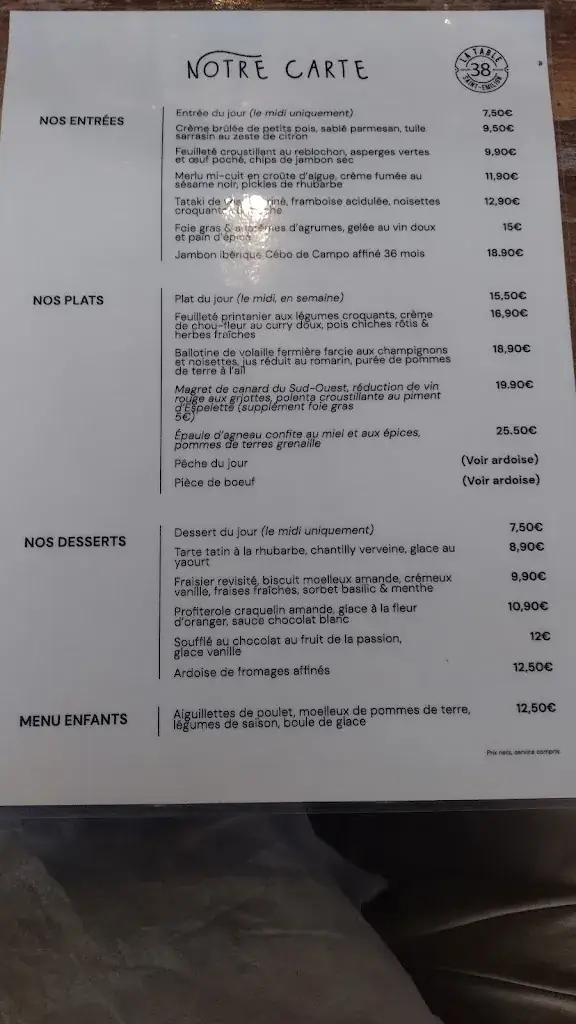 Menu_La Table 38_Saint-Émilion_imagen_3