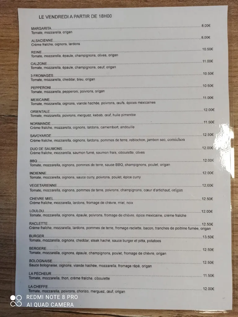 Menu_Restaurant le p'tit St Georges_Saint-Georges-du-Bois_image_1