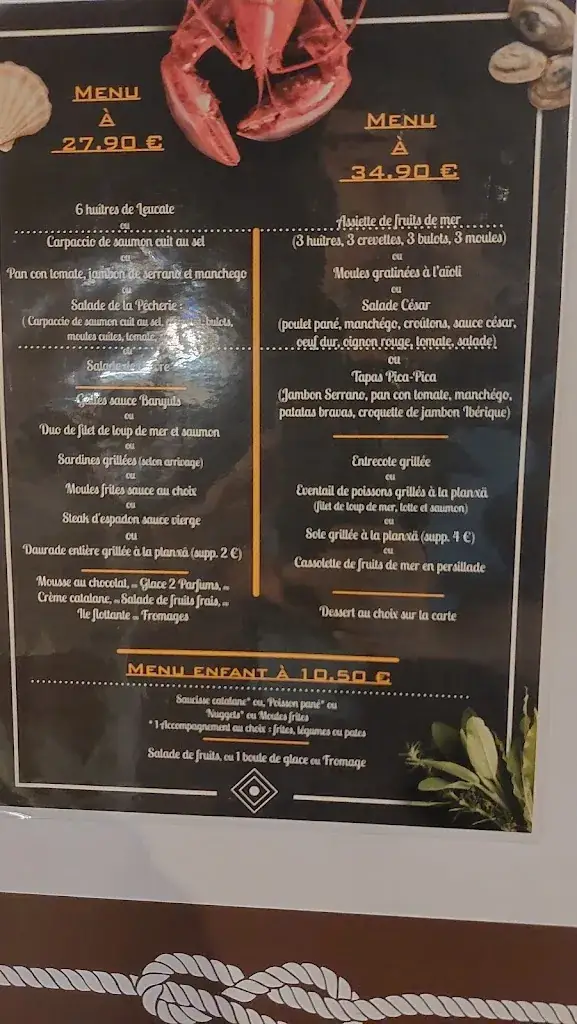 Menu_La Pêcherie SARL_Saint-Cyprien_image_1