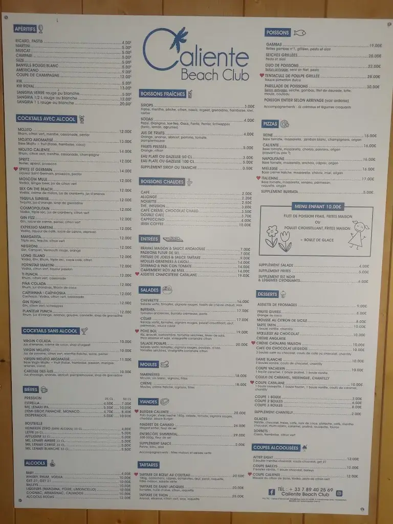 Menü_Le Caliente_Saint-Cyprien_Bild_1