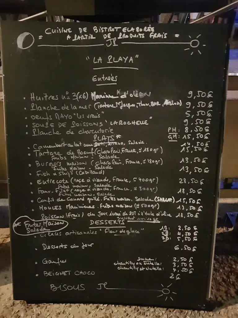 Menu_Restaurant La Playa / Nouveaux gérants_Saint-Georges-de-Didonne_image_2